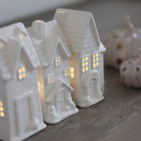 Large LED Ceramic house - Autumn 3Pc