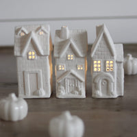 Large LED Ceramic house - Autumn 3Pc
