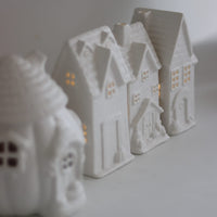 Large LED Ceramic house - Autumn 3Pc