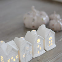 LED Small Ceramic houses - Autumn 4pc