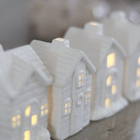 LED Small Ceramic houses - Autumn 4pc