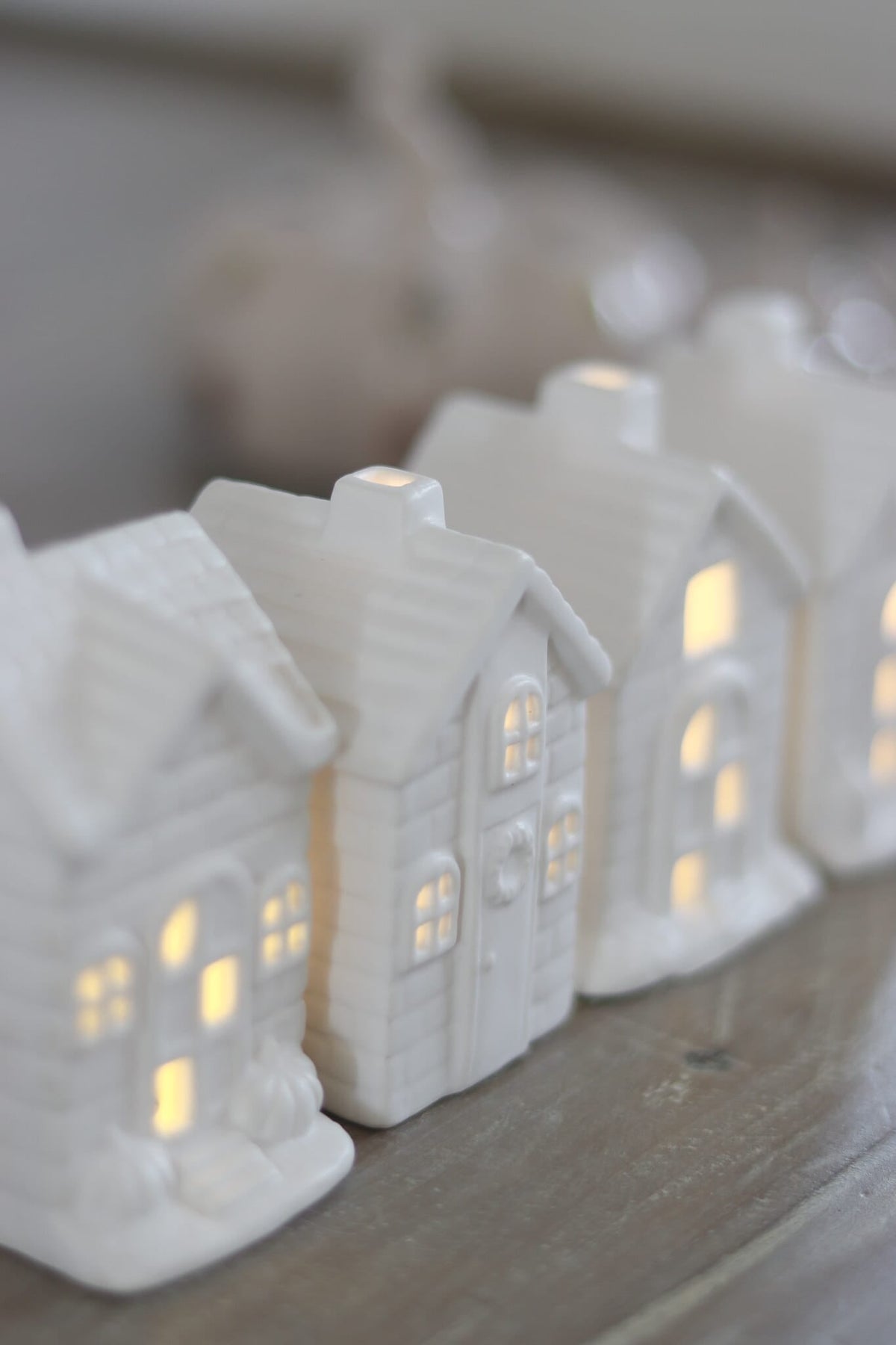 LED Small Ceramic houses - Autumn 4pc
