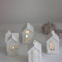 LED Small Ceramic houses - Autumn 4pc