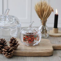 Set of 2 Glass Pumpkin Jars