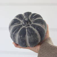 Black Stone Resin Pumpkin - Large