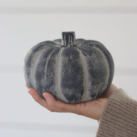 Black Stone Resin Pumpkin - Large