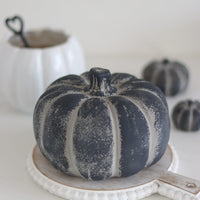 Black Stone Resin Pumpkin - Large
