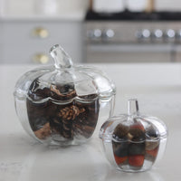 Set of 2 Glass Pumpkin Jars
