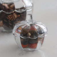 Set of 2 Glass Pumpkin Jars