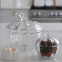 Set of 2 Glass Pumpkin Jars