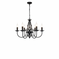 Black Candle Chandelier 6-Light | 58cm | E14 Sockets