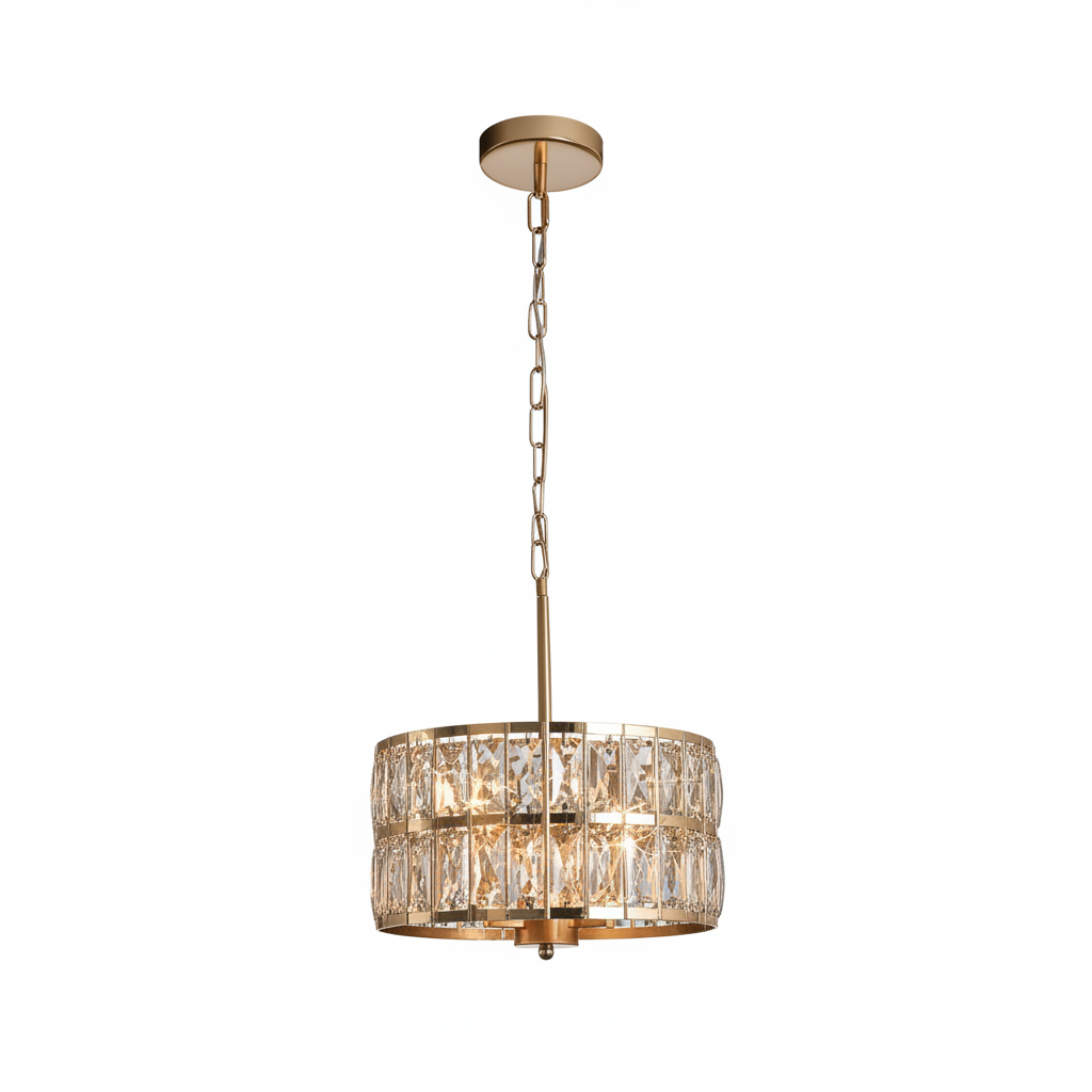 Gold K9 Crystal Pendant Light 30cm | E14