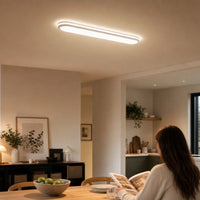 White Linear LED Ceiling Light 60 cm | Dimmable | Remote