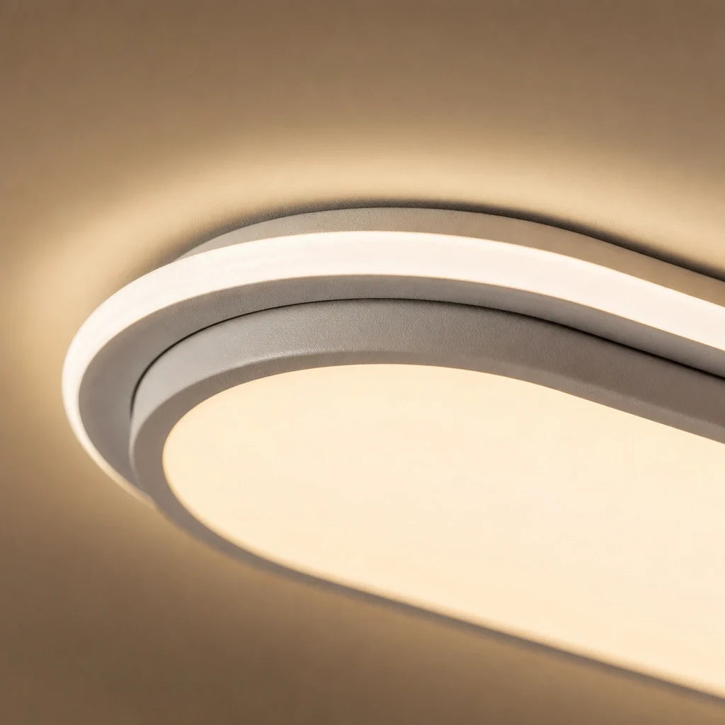 White Linear LED Ceiling Light 60 cm | Dimmable | Remote