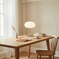 Milk Glass Egg Bedside Lamp 28cm | 3-Colour Dimmable