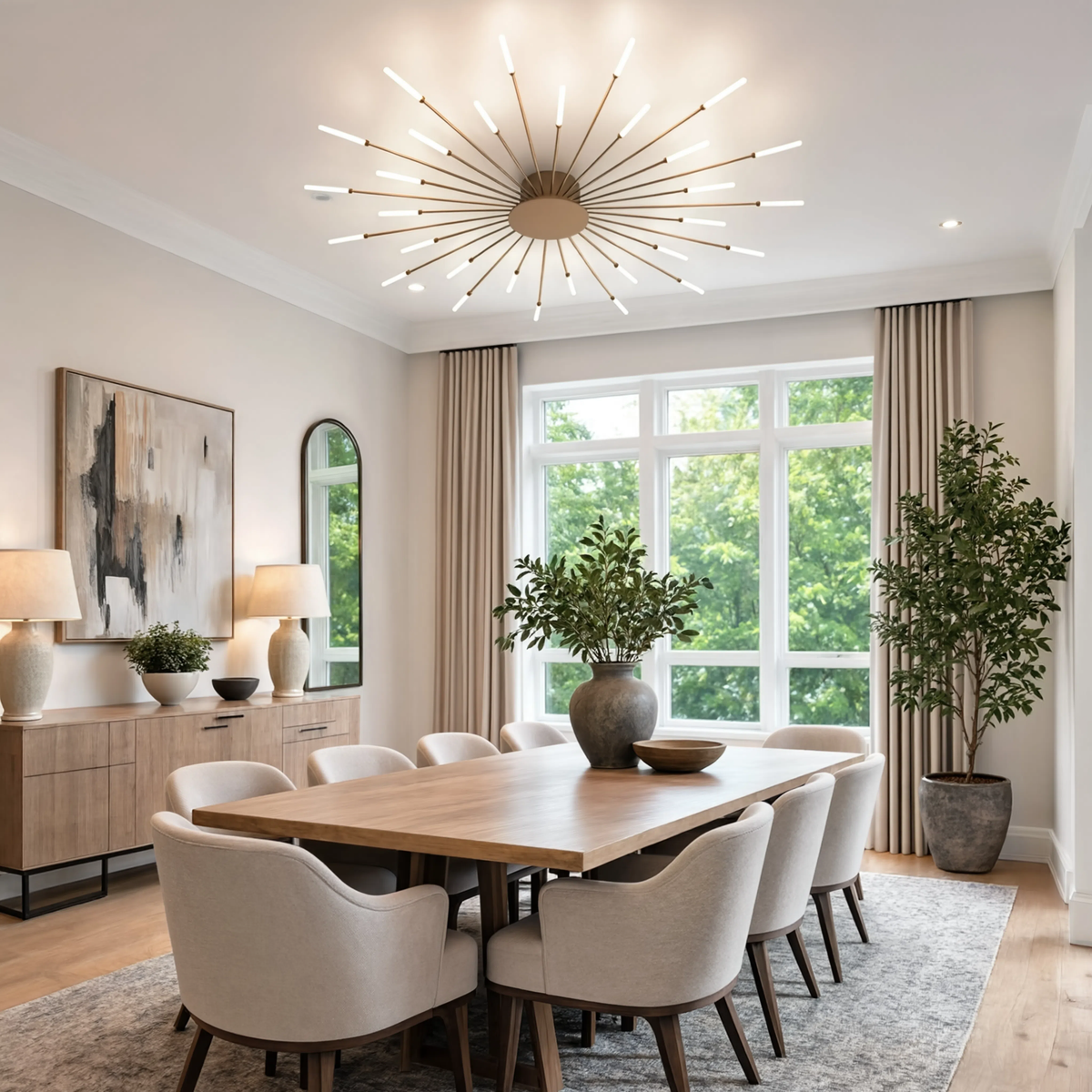 Firework LED Flush Ceiling Light 128cm | Large Living Room
