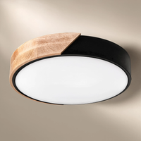 Wood & Acrylic Round LED Ceiling Light | Remote | 3 Settings