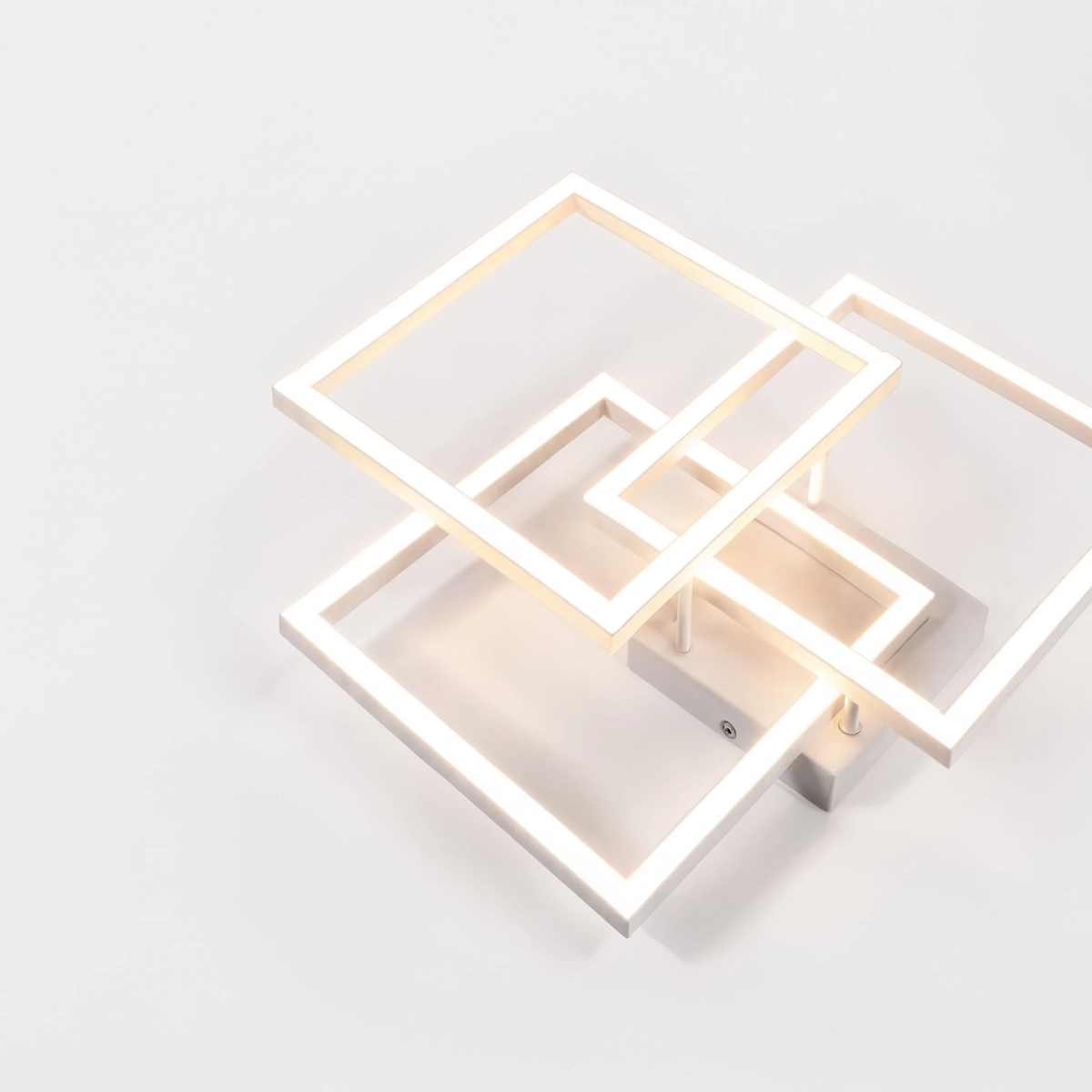 White Layered Square LED Ceiling Light | Dimmable Remote