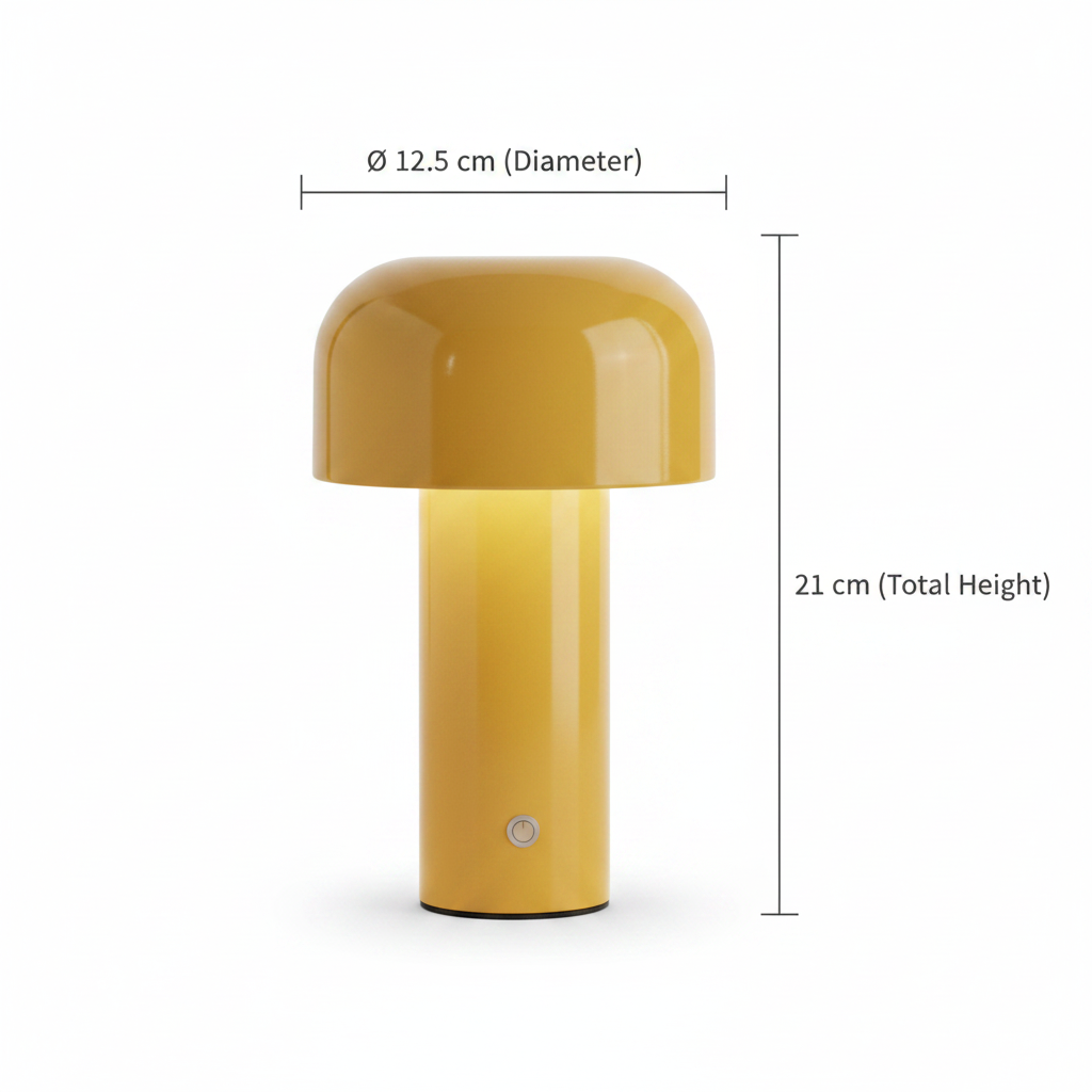Portable Bellhop-Style Bedside Lamp 21cm | USB-C | 3-Colour LED