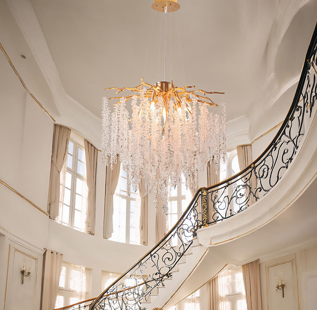 Gold Branch Crystal Chandelier 60cm | 8-Light G9