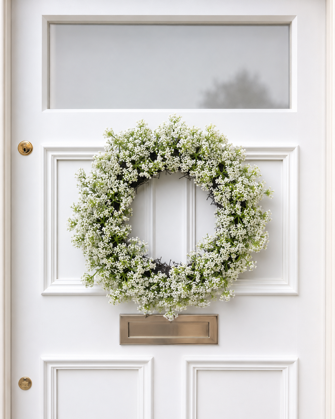 Queen Annes Lace Wreath - White