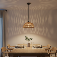 Rattan Dome Pendant Light 31cm | Farmhouse| E27 Included