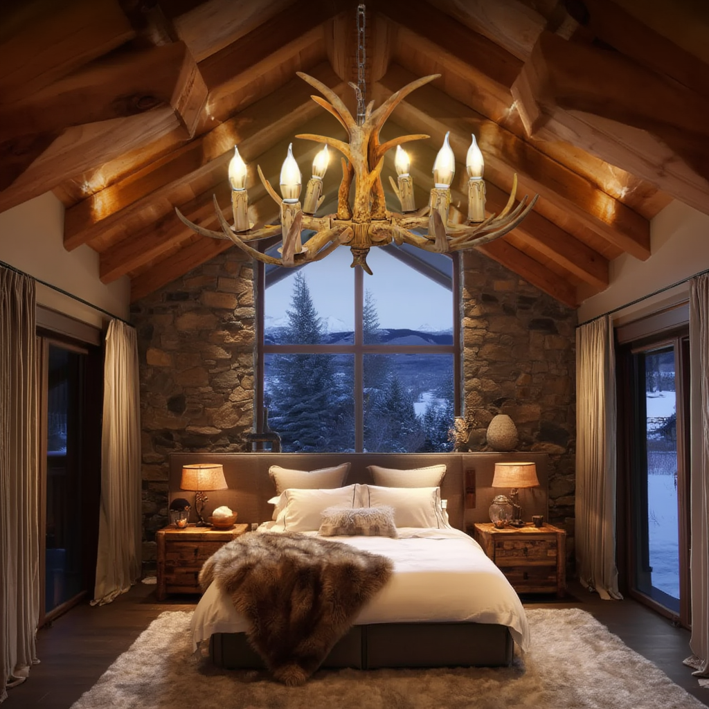 Rustic Antler Chandelier 6-Light | E14 Bulbs Included