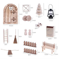 Christmas Accesories String Hat DollHouse Elf Kit Wreath Mini Tree Fairy House Simulation Scene Model Miniature Elf Door
