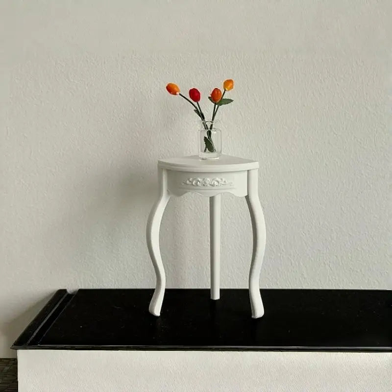 1Pcs Doll House Accessories 1:12 Dollhouse Miniature Retro Small Edge Several Mini Tea Table Furniture Home Model Decor Toy