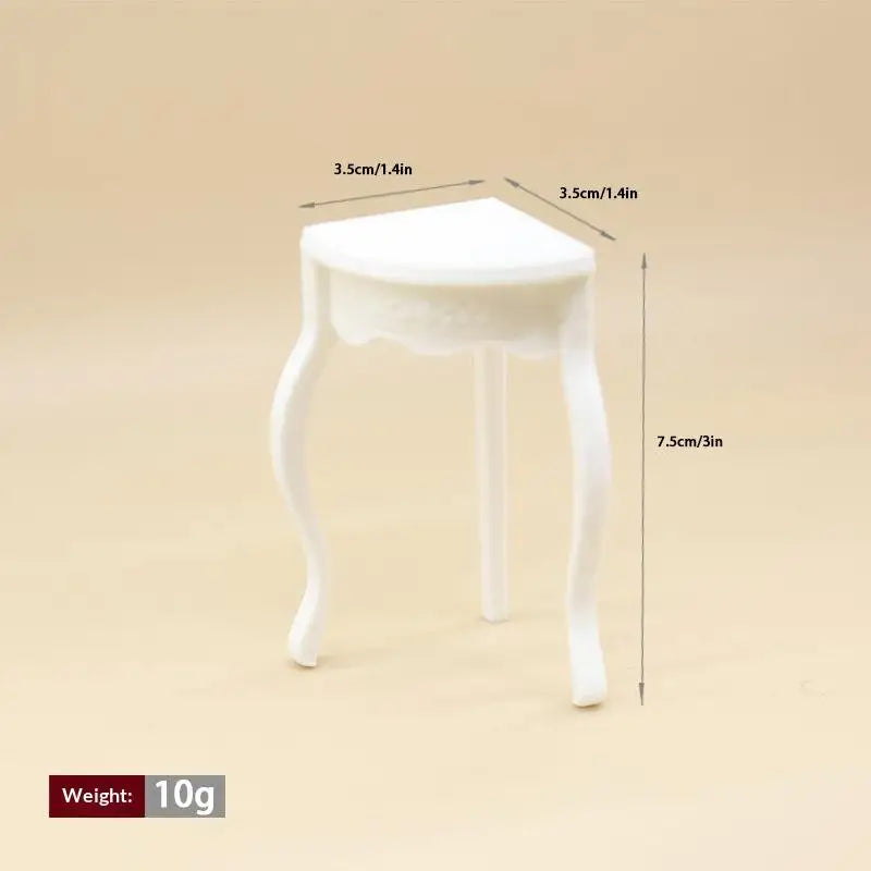 1Pcs Doll House Accessories 1:12 Dollhouse Miniature Retro Small Edge Several Mini Tea Table Furniture Home Model Decor Toy