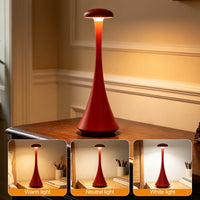 New Arrival Mushroom Table Lamp Rechargeable Wireless Touch Lamp Creative Desk Lamp USB-C Desk Lamp Bedroom Atmosphere Light