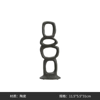 Minimalist Ceramic Ornaments Abstract Art Sculpture Home Accessories Living Room Statue Miniatures Decoration Crafts Figurines