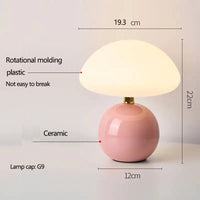 Ceramic Mushroom Table Lamp Nordic Cream Style Bedroom Bedside Living Room and Dining Room Table Lamp Atmosphere Table Lamp