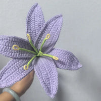 Handmade Knitted Lily Flower Bouquet Finished Bouquet For Home Accessories Decoration Ornament