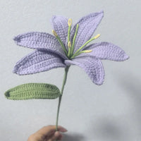 Handmade Knitted Lily Flower Bouquet Finished Bouquet For Home Accessories Decoration Ornament
