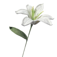 Handmade Knitted Lily Flower Bouquet Finished Bouquet For Home Accessories Decoration Ornament