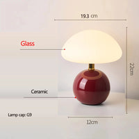 Ceramic Mushroom Table Lamp Nordic Cream Style Bedroom Bedside Living Room and Dining Room Table Lamp Atmosphere Table Lamp