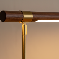 Walnut & Brass T-Bar Desk Lamp 45cm | 3-Colour Dimmable LED