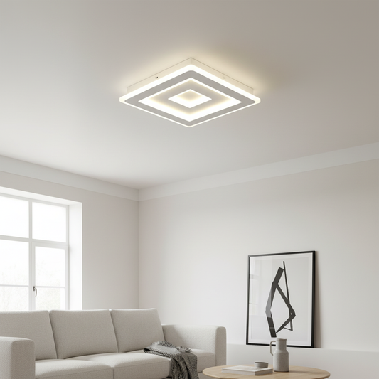 White Square LED Ceiling Light 40cm | 52W | Ultra-Slim