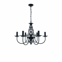 Black Candle Chandelier 6-Light | 58cm | E14 Sockets