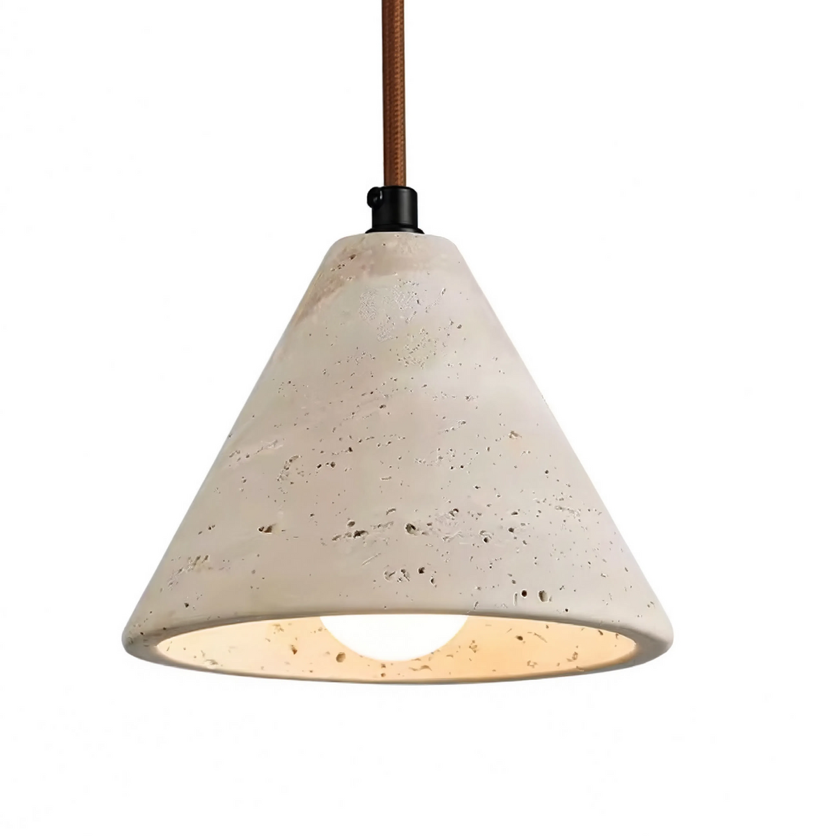 Yellow Travertine Cone Pendant Light 12cm | 4W LED