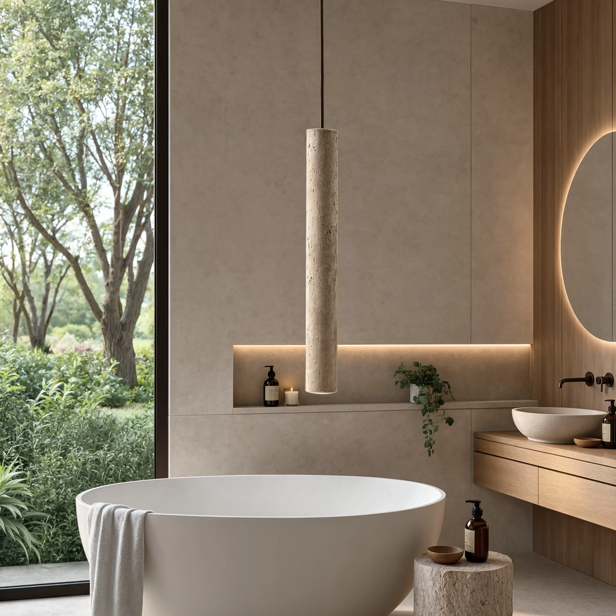 Yellow Travertine Nordic Pendant Light 30cm | 4W LED