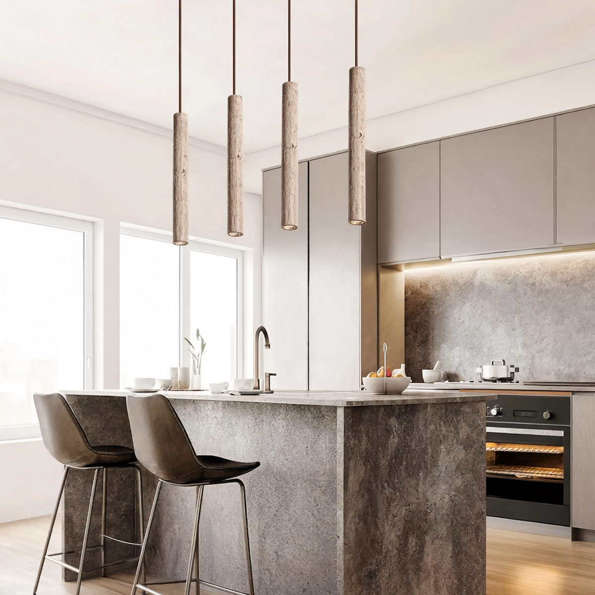 Yellow Travertine Nordic Pendant Light 30cm | 4W LED