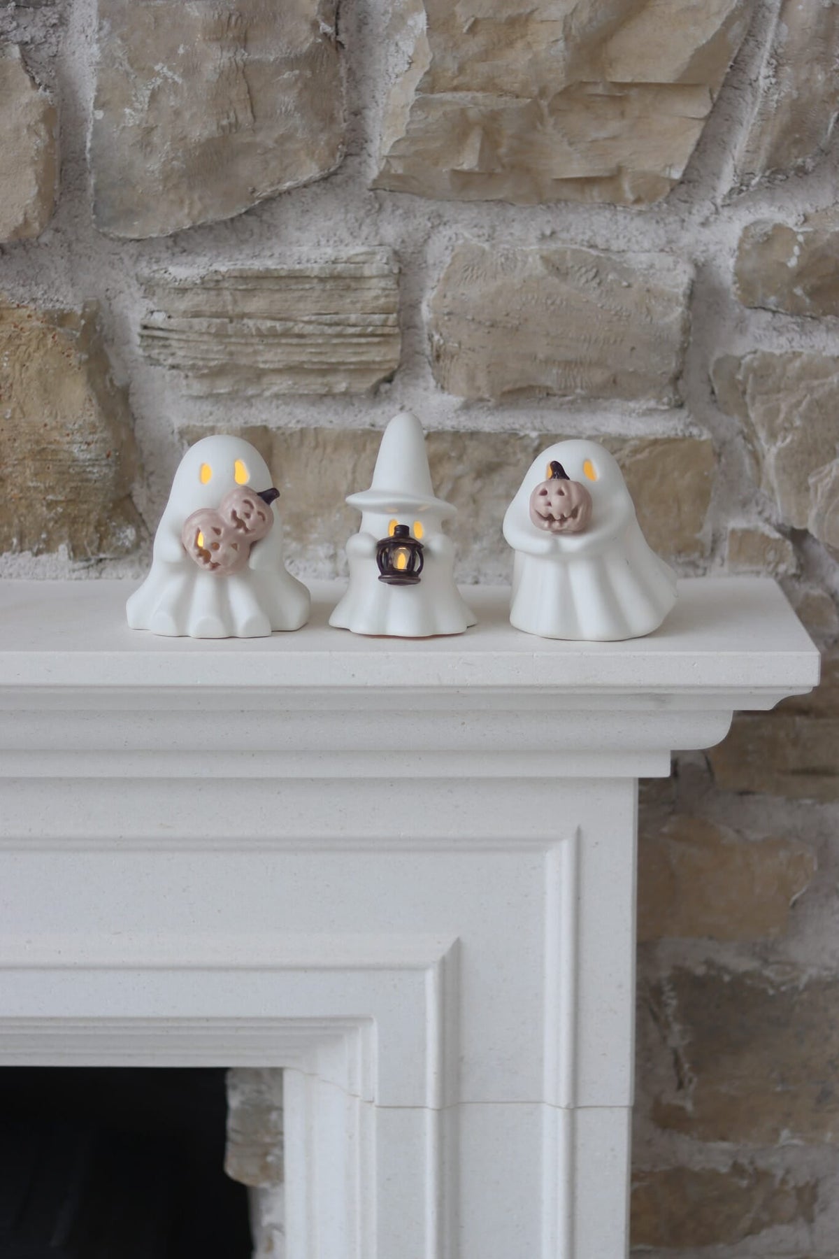 3 Assorted LED Ceramic Ghosts