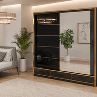 Florence High Gloss Sliding Door LED Wardrobe