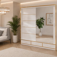 Florence High Gloss Sliding Door LED Wardrobe