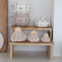 Set of 3 Terracotta LED Ghosts