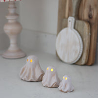 Set of 3 Terracotta LED Ghosts