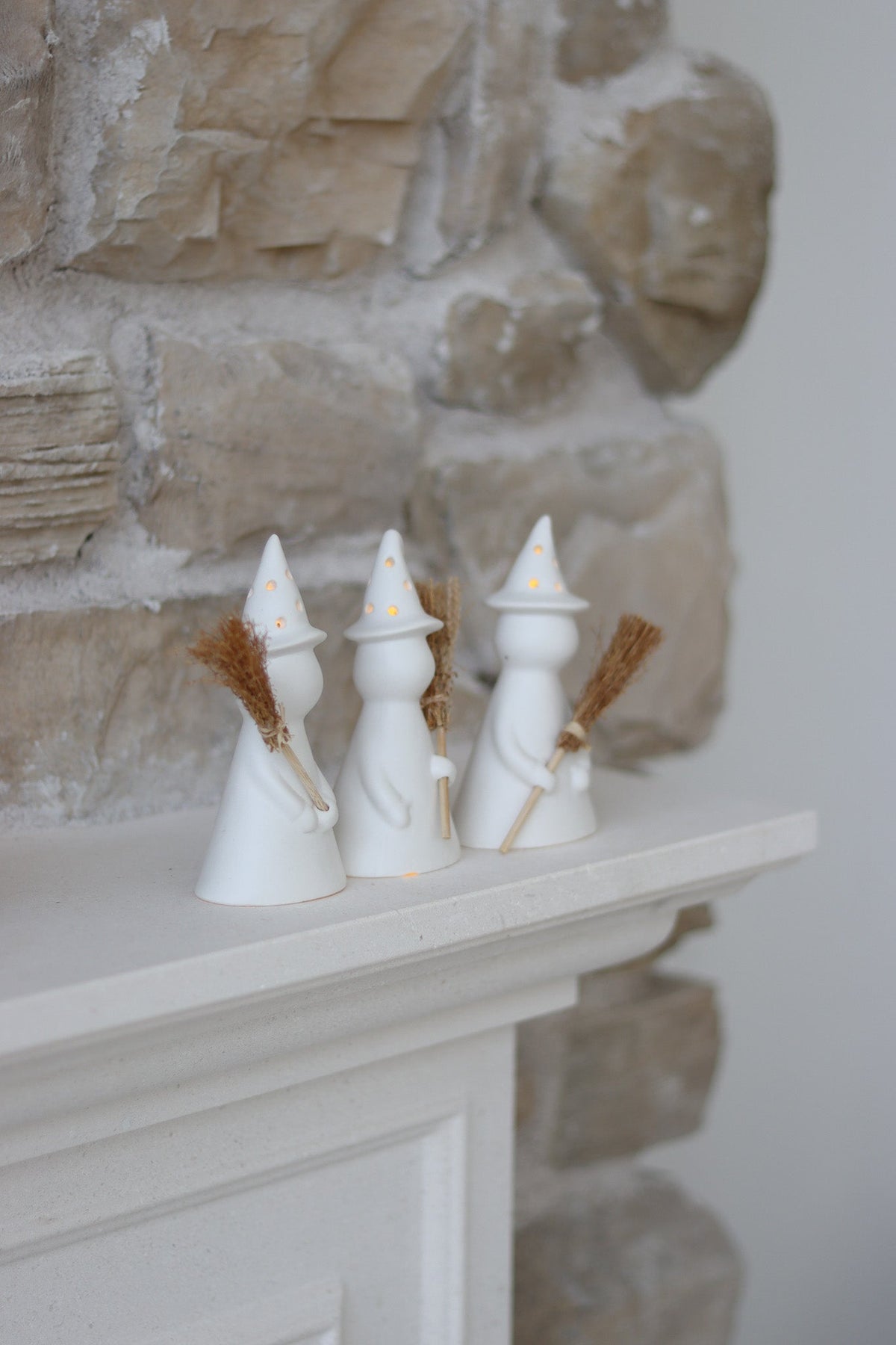 LED Ceramic Witches - Set of 3