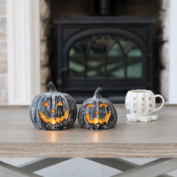 Set of 2 Jack O Lanterns – Black